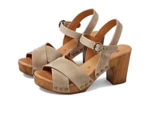 ERIC MICHAEL® MISTI WEDGED SANDALS FOR WOMEN – LEATHER –BEIGE EU 40 (US 9.5-10)